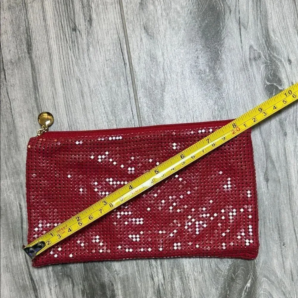 Saks Fifth Avenue Red Sequin Zipper Bag